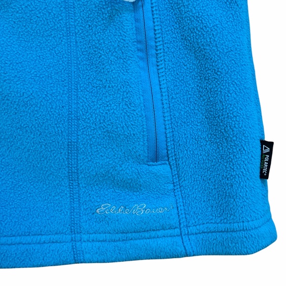Women’s Eddie Bauer Fleece Bahama Blue Zip Vest, Size Large, Like New Condition - Picture 5 of 7